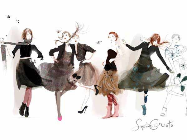 Фэшн иллюстрации девушек от Sophie Griotto