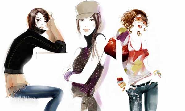 Фэшн иллюстрации девушек от Sophie Griotto