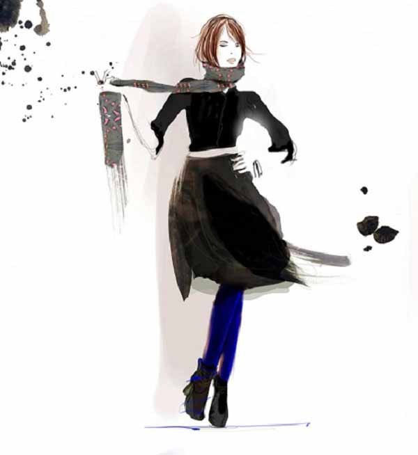 Фэшн иллюстрации девушек от Sophie Griotto