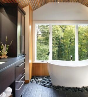 Дизайн ванной комнаты в японском стиле