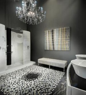 Стильный ремонт ванной с душевой кабиной