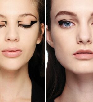 Черная подводка для глаз графической формы