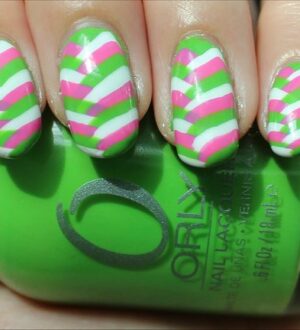 Красивый маникюр дома в технике «елочка»