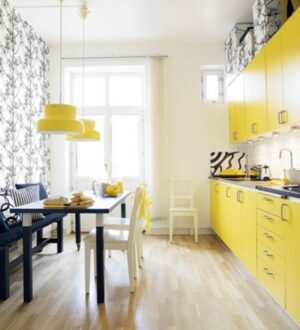 Современная кухня желтого цвета