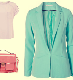 10 стильных образов с мятным жакетом