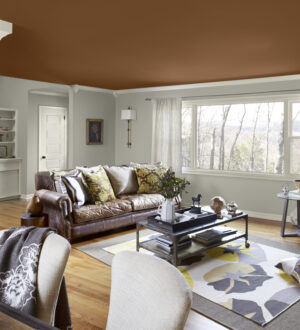 Цветной потолок в современной квартире