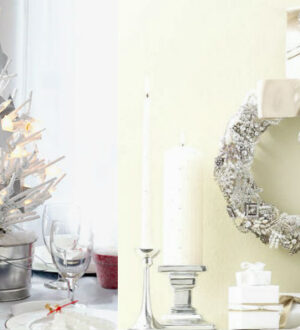 Новогодний декор в белых тонах