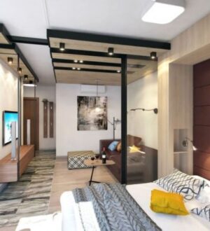 Интерьер современной однокомнатной квартиры площадью 39 кв.м.