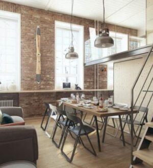 Стильный интерьер двухуровневой квартиры-студии