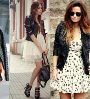 С чем носить женскую кожаную куртку