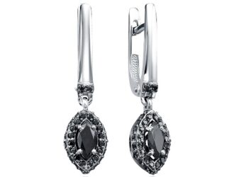 Серьги с черными бриллиантами